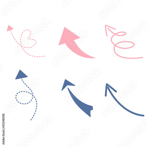 Hand Drawn Sketch Arrows Vector Set – Doodle Style Curved and Spiral Arrows Collection