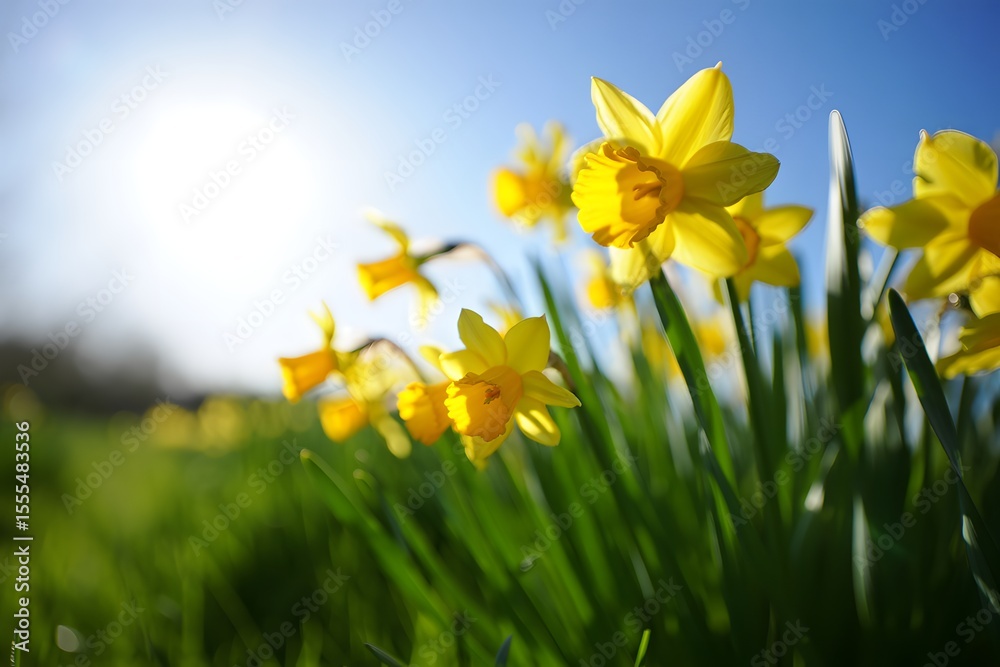 Fototapeta premium yellow daffodils in spring