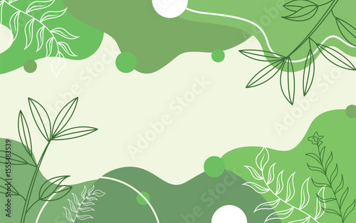 Green Floral Aesthetic Design Background