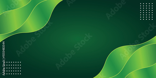 Green Beautiful Simple Wave Design Background