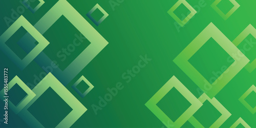 Green Gradation Square Simple Design Background