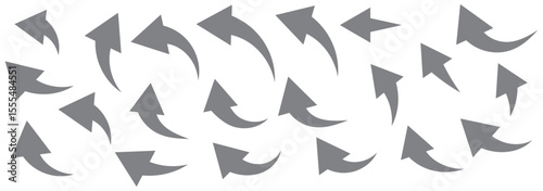 arrows set. Curved arrows. Arrow sign. Flat style icons.