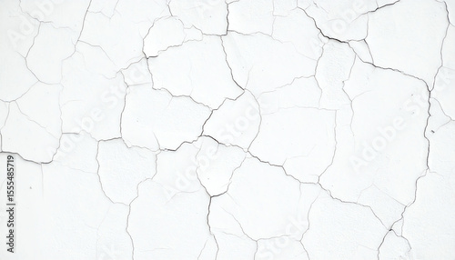 Cracked white surface with visible texture, showcasing aging and wear