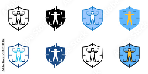 Security check icon set multiple style collection 
