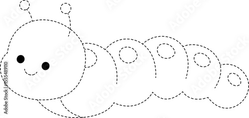 Caterpillar Insect Line Tracing and Coloring

