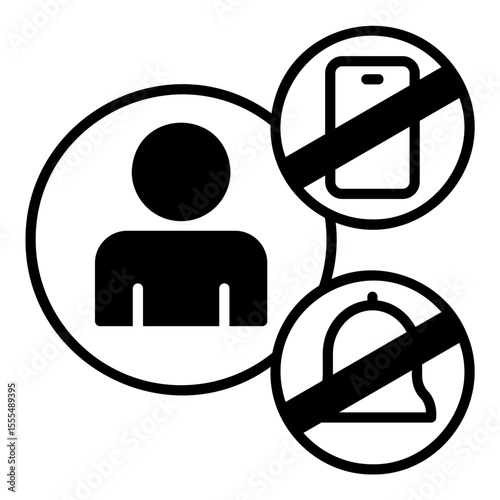 Icon no distractions from notifications and phone