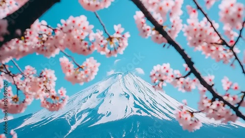 Mountain Fuji with cherry blossoms