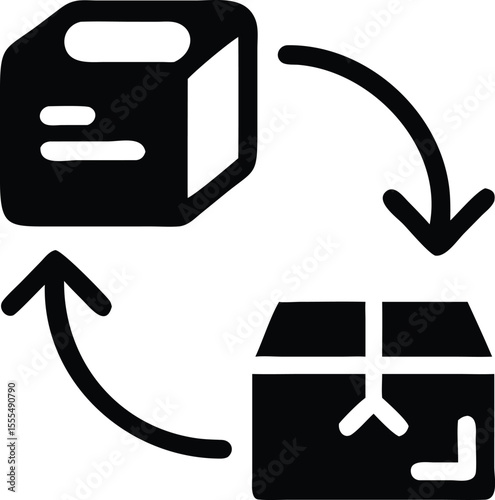 Delivery and returns cycle vector icon