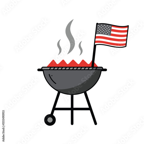 barbecue grill on fire