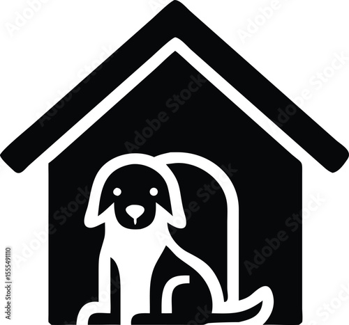 Dog in doghouse icon