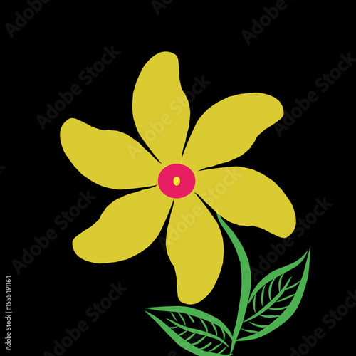 yellow flower on black background