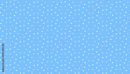 Small white cream polka dots on a blue background Simple cute abstract geometric pattern Country style Cottage decor