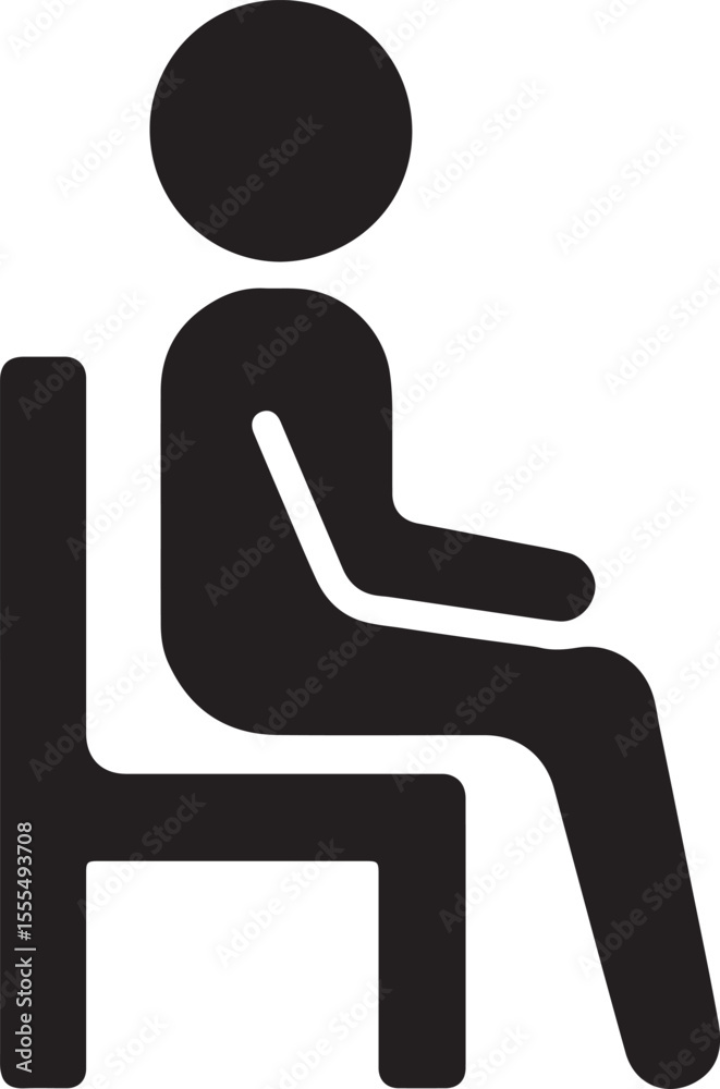 Fototapeta premium Silhouette vector of patient waiting chair for medical facility, clinic, or hospital waiting area design. EPS format.