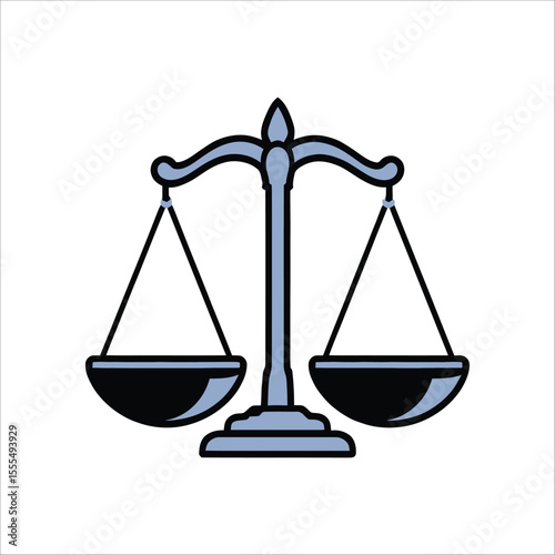 Scales of justice law legal balance symbol court judgment equality fairness rights icon illustration vector