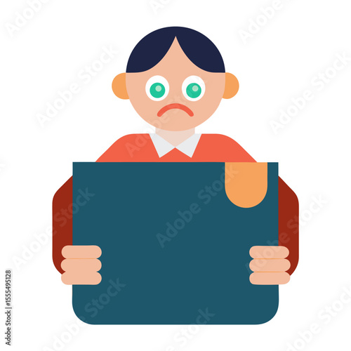 Financial recession, jobless person. No budget. Caucasian hands holding purse vector icon on white background.