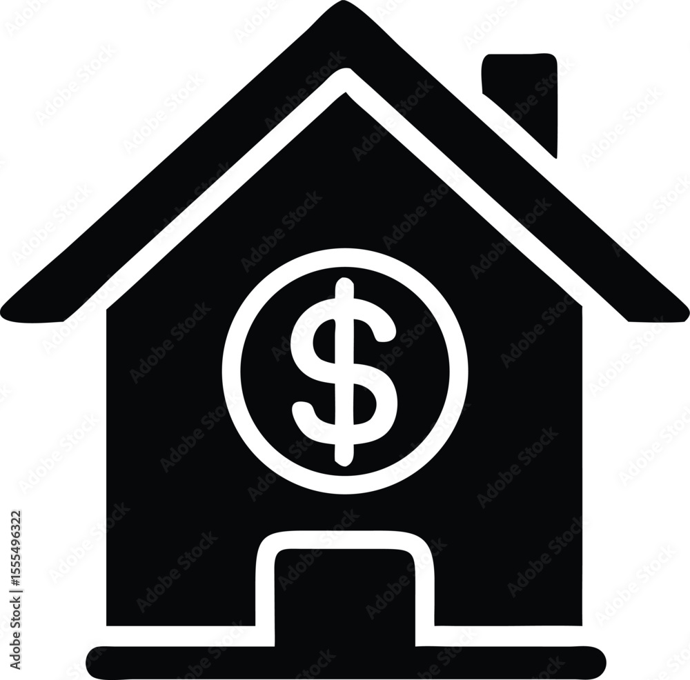 House icon with dollar sign House icon with dollar sign