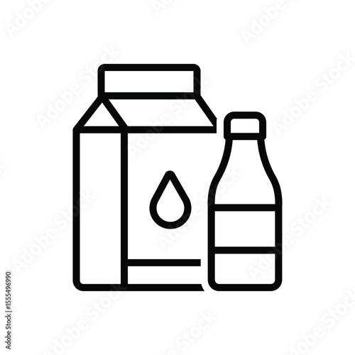 Black line icon for milk