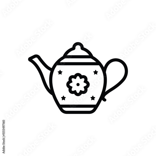 Black line icon for teapot