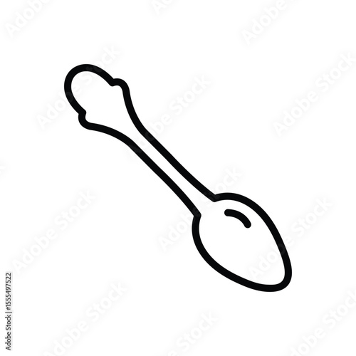 Black line icon for tea spoon