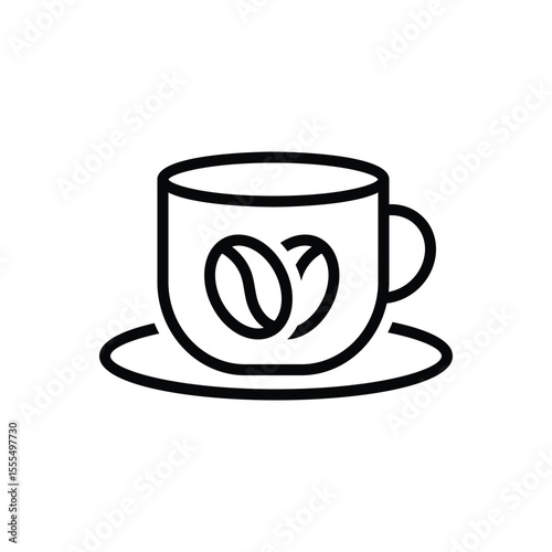 Black line icon for coffee