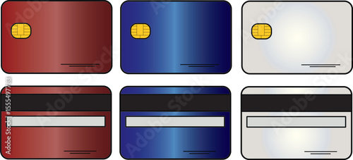The Illustration of Credit card front and back view vector
