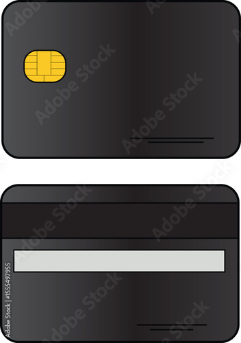 The Illustration of Credit card front and back view vector