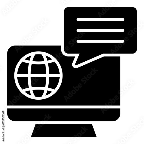 Online Service Glyph Icon Vector Illustration