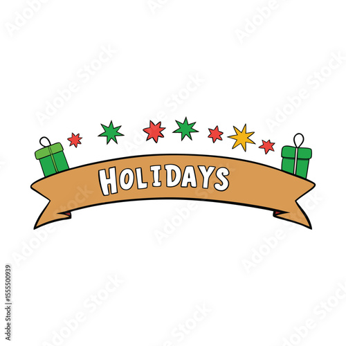 Bold “Happy Holidays” headline bursts with joy, surrounded by colorful confetti, spreading festive cheer and celebration in a bright, playful display of holiday spirit.