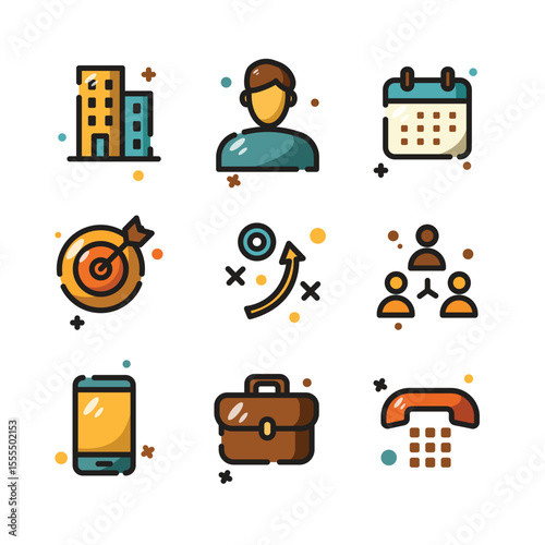 business icons on a white background