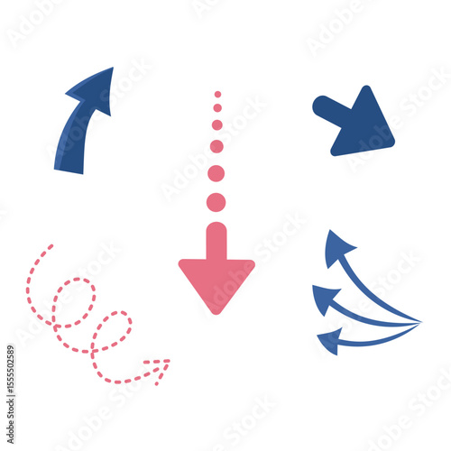 Hand Drawn Sketch Arrows Vector Set – Doodle Style Curved and Spiral Arrows Collection
