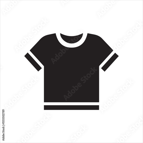 Simple black t shirt graphic representing casual apparel and clothing