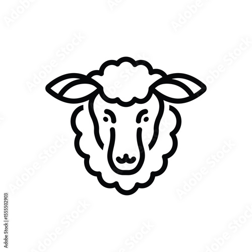 Black line icon for lamb