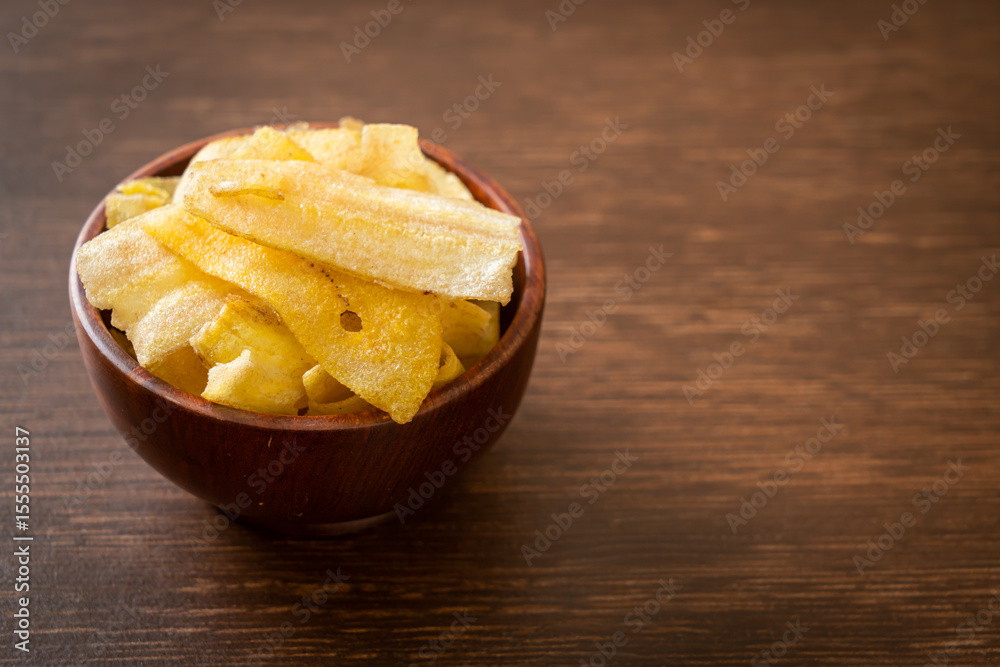 Banana Chips - fried or baked sliced banana Banana Chips - fried or baked sliced banana