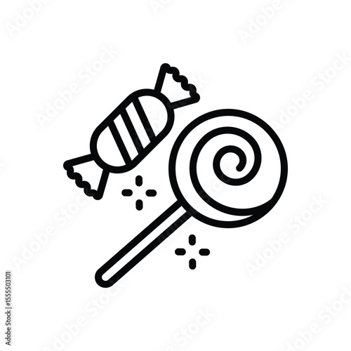 Black line icon for candies