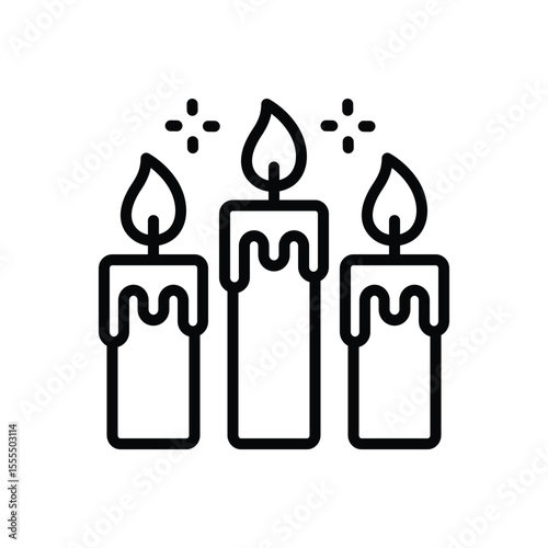 Black line icon for candle