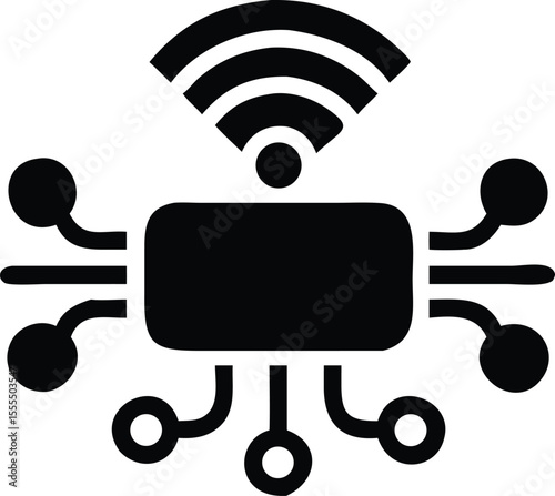 Wireless network connected device technology icon