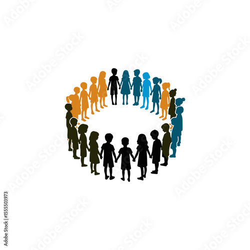  A group of kids holding hands in a circle