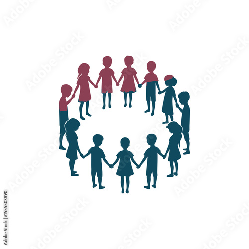  A group of kids holding hands in a circle