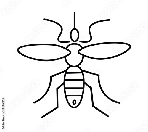 Black Silhouette of a Mosquito Insect Vector.mosquito insect icon 