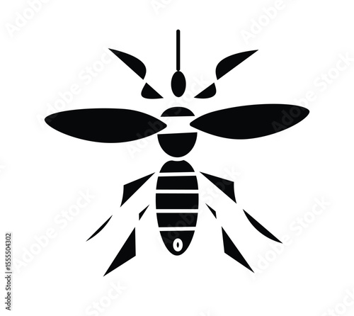 Black Silhouette of a Mosquito Insect Vector.mosquito insect icon 