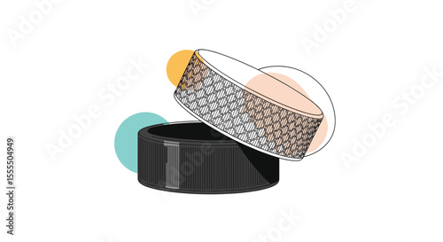 Abstract representation of a digital device surrounded by colorful organic shapes symbolizing data and connectivity