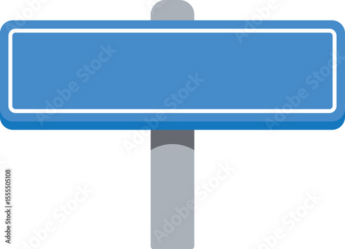 A simple vector illustration of a blank road sign. Ideal for use in transportation graphics, street navigation, urban signage, as well as in educational materials or presentations for titles and 