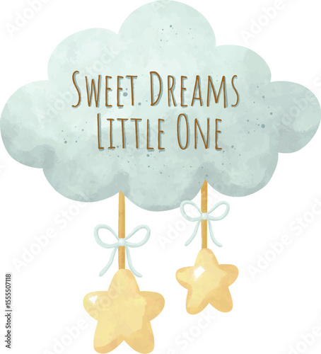 Twinkle Twinkle Baby Shower Clipart, Sweet Dreams Nursery Clipart