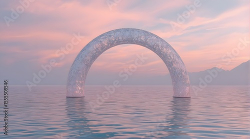 Serene Sunset Archway: A Dreamlike Seascape