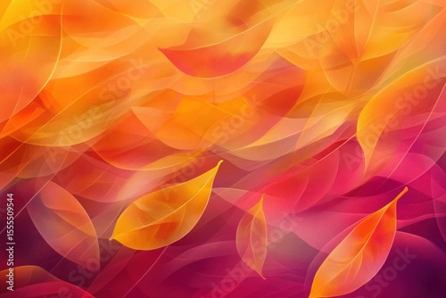 autumn leaves swirling in soft abstract patterns, warm gradient vector