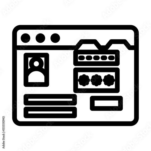 web browser line icon