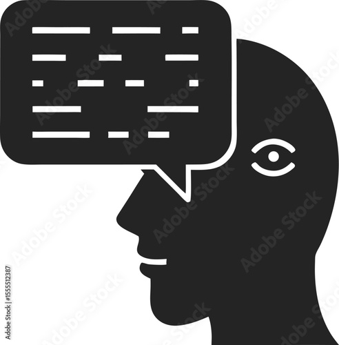 Conceptual silhouette design depicting communication and internal thoughts effectively