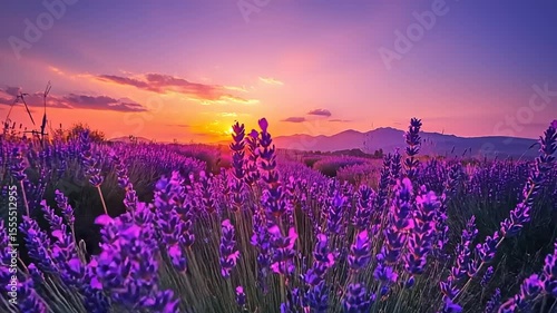 Lavender field at sunset