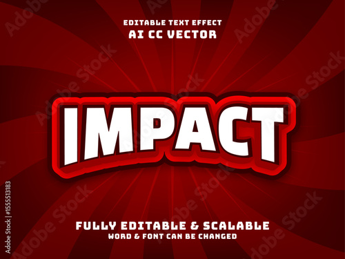 Editable text effect impact 3d Cartoon template style premium vector