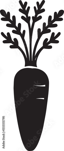 Carrot icon clean simple silhouette